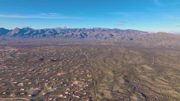 Panoramatický Výhled Pouštní Krajinu Sonoran Včetně Lemmon Horách Santa Catalina — Stock video