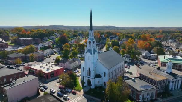 Primeira Igreja Congregacional Woburn 322 Main Street Centro Histórico Woburn — Vídeo de Stock