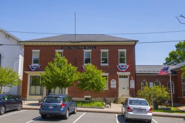 Ipswich, Massachusetts MA 'nın tarihi şehir merkezindeki Ana Cadde' deki Tuhaf Adamlar Salonu, ABD. 