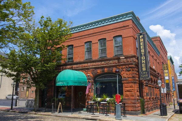 stock image Freestone's City Grill at 41 William Street in New Bedford Whaling National Historical Park in historic downtown of New Bedford, Massachusetts MA, USA. 