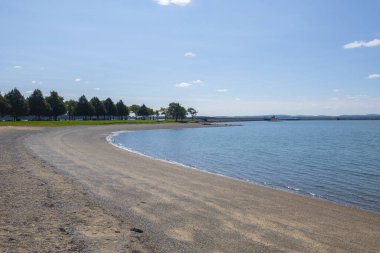 Castle Island plajı, Güney Boson 'daki Castle Island plajı, Boston, Massachusetts MA, ABD. 
