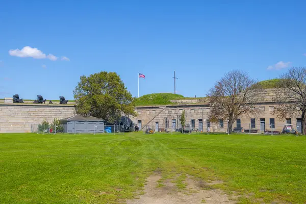 stock image Fort Independence was built in 1634 on Castle Island provided harbor defenses for Boston, South Boson, Massachusetts MA, USA. 