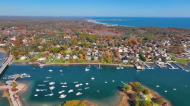 York Nehri 'nin ağzında York Limanı' ndaki Maine ME, ABD 'deki sahne boynu manzarası.. 