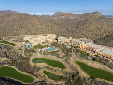 JW Marriott Tucson Starr Geçidi Tatil Köyü ve Saguaro Ulusal Parkı 'nın yanındaki Tuscon, Arizona AZ, ABD. 