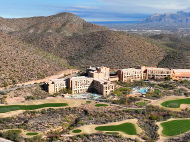 JW Marriott Tucson Starr Geçidi Tatil Köyü ve Saguaro Ulusal Parkı 'nın yanındaki Tuscon, Arizona AZ, ABD. 