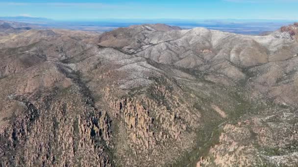 Stone Columns Aka Hoodoos Aerial View Sugarloaf Mountain Chiricahua National — Video Stock