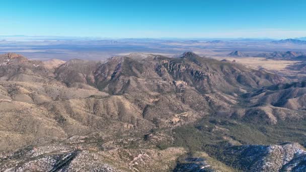 Stone Columns Aka Hoodoos Aerial View Sugarloaf Mountain Chiricahua National — Stock Video