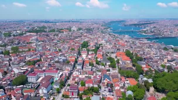Vue Aérienne 360 Degrés Historique Istanbul Compris Mosquée Bleue Sultanahmet — Video