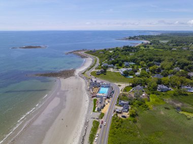 Sawyers Beach ve The Beach Club 'ın havadan manzaralı evi ABD' nin New Hampshire NH eyaletinde yer alan Rye kasabasında Ocean Boulevard ile birlikte.. 