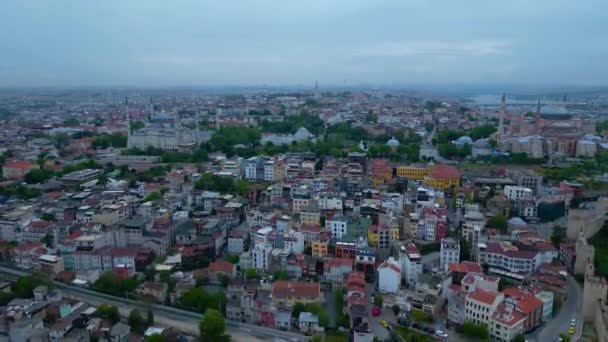 Blue Mosque Hagia Sophia Aerial View Sultan Ahmet Park Sultanahmet — Stock Video