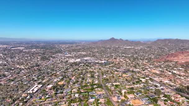 Camelback Mountain Aerial View City Phoenix Arizona Usa — Wideo stockowe
