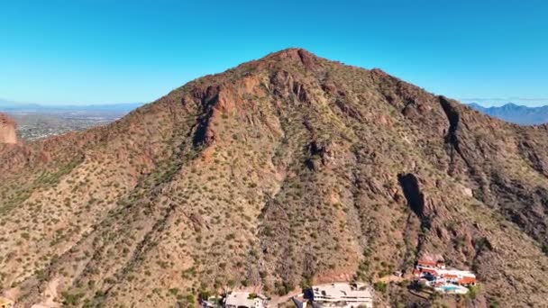 Camelback Mountain Aerial View City Phoenix Arizona Usa — Stok video