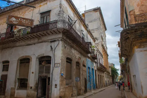 Edificios Históricos Calle Muralla Calle Habana Habana Vieja Cuba Habana — Foto de Stock