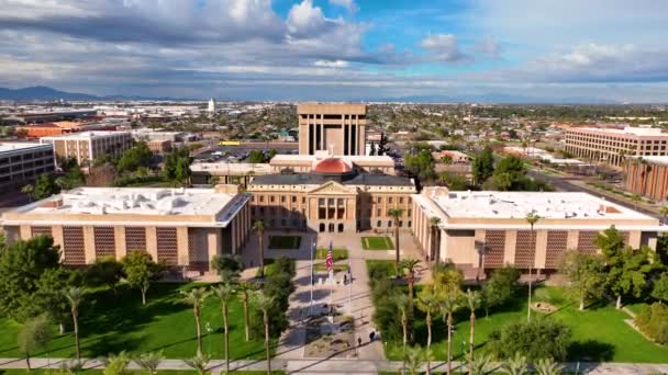 Arizona State Capitol Senat Stanu Izba Reprezentantów Budujące Widok Lotu — Wideo stockowe
