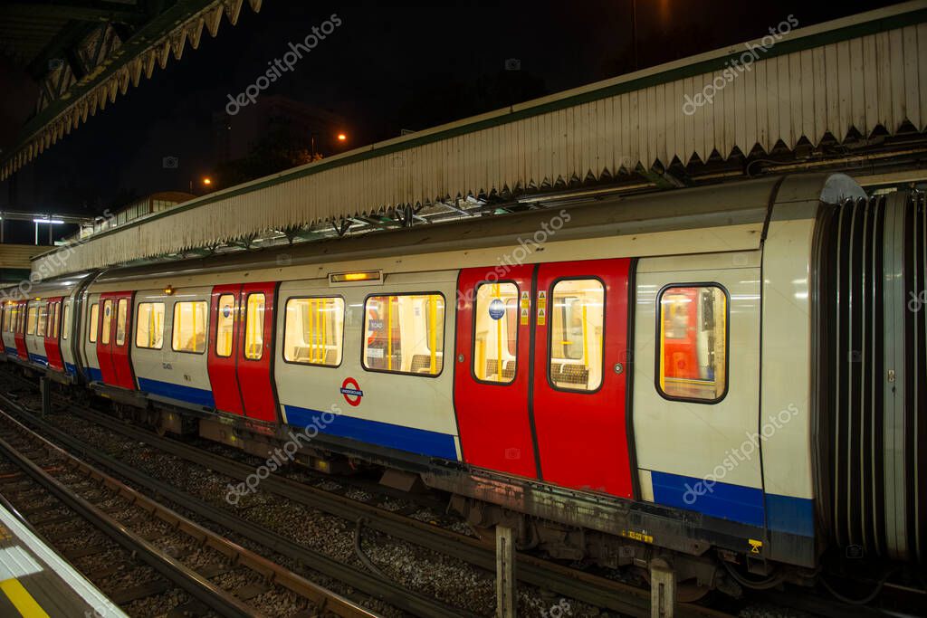 Subway Train Circle Line at Edgware Road in city of Westminster in London, England, UK.