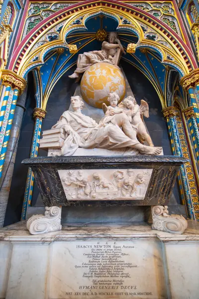 stock image Sir Isaac Newton Monument in Westminster Abbey. The church is World Heritage Site located next to Palace of Westminster in city of Westminster in London, UK. 