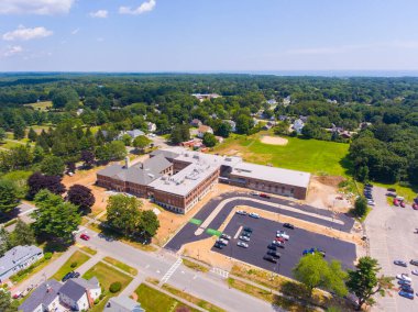 Hampton tarihi şehir merkezi hava manzarası Hampton, New Hampshire NH, ABD 'deki Hampton Academy de dahil.. 