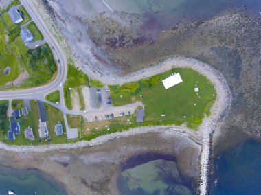 Rye Harbor 'ın Rye Harbor State Park' taki Rye Harbor hava görüntüsü, New Hampshire NH, ABD.