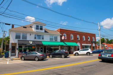 Lafayette Yolu 'ndaki tarihi ticari binalar Hampton, New Hampshire NH, ABD. 