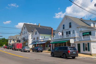 Lafayette Yolu 'ndaki tarihi ticari binalar Hampton, New Hampshire NH, ABD. 