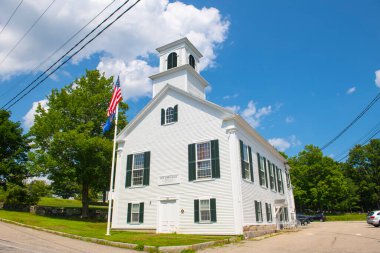 Rye Town Hall tarihi şehir merkezi Rye, New Hampshire NH, ABD 'de 10 Central Road. 