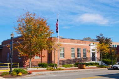 ABD Posta Ofisi tarihi Franklin, Massachusetts MA şehir merkezinde 43 Main Street, ABD. 