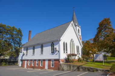 Birleşik Metodist Kilisesi Plainville, Massachusetts MA, ABD 'nin tarihi şehir merkezinde 16 E Bacon Caddesi' nde.. 