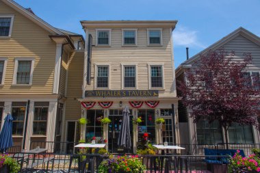 New Bedford Whaling National Historical Park 'taki Water Street' teki tarihi ticari binalar New Bedford, Massachusetts MA, ABD. 