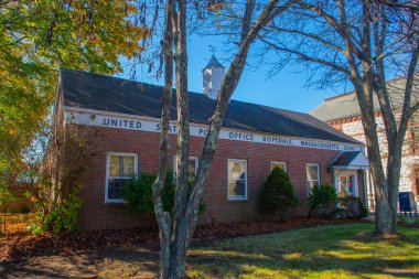 ABD Posta Ofisi 01747 Hopedale Caddesi, tarihi şehir merkezi Hopedale, Worcester County, Massachusetts MA, ABD.  