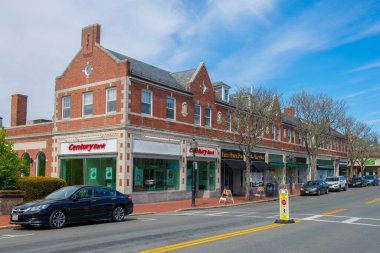 Winchester, Middlesex County, Massachusetts MA, ABD 'nin tarihi şehir merkezinde tarihi ticari binalar. 