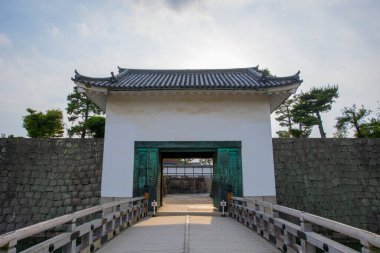 Honmaru Gate of Nijo Castle. Nijo Castle is a flatland castle in Kyoto, Japan. Nijo Castle belongs to Historic Monuments of Ancient Kyoto, a UNESCO World Heritage Site.  clipart