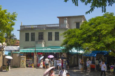 Huangyu, Kulangsu, Siming, Xiamen City, Fujian Eyaleti, Çin 'deki Huangyan Yolu' ndaki tarihi ticari bina. Kulangsu UNESCO 'nun Dünya Mirası Bölgesi.