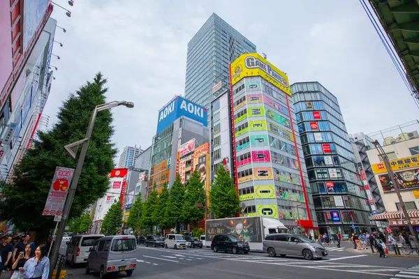 Japonya 'nın Chiyoda bölgesindeki Chuo-dori Bulvarı' ndaki Akihabara Elektrik Kasabası.. 