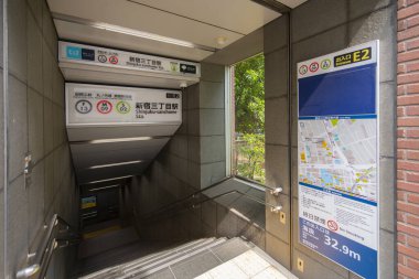 Tokyo Metro Shinjuku-sanchome Station Entrance E2 in Shinjuku City, Tokyo, Japan.  clipart