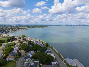 Adams Shore ve Quincy Körfezi hava manzaralı Quincy, Massachusetts MA, ABD. 