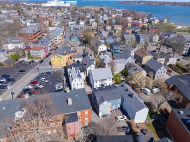 Salem şehir merkezindeki Salem Harbor yakınlarındaki Salem tarihi şehir merkezi manzarası, Essex County, Massachusetts MA, ABD. 