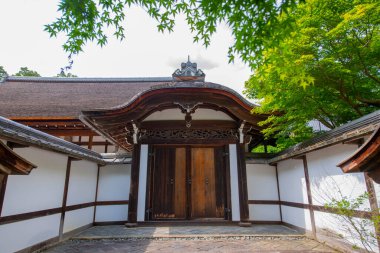 Karamon Chinese Style Gate of Ryoan Ji Temple. This temple is a Zen Buddhist temple in historic city of Kyoto, Japan. This temple belongs to Ancient Kyoto UNESCO World Heritage Site.  clipart