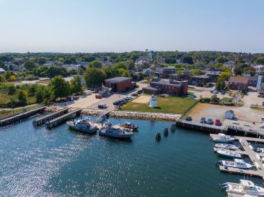 Newburyport Liman Cephesi Deniz Feneri Hava Sahil Güvenlik Merkezi tarihi Newburyport, Massachusetts MA, ABD.