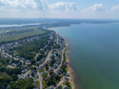 Houghs Neck aerial view at Quincy Bay in city of Quincy, Massachusetts MA, USA.  clipart