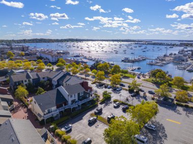 Newport Limanı hava görüntüsü Narragansett Körfezi, Newport şehri, Rhode Island RI, ABD. 