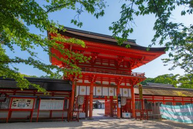 Romon Tower Gate of Shimogamo Jinja. This Shrine aka Kamo-mioya Shrine is a Shinto Shrine in historic city of Kyoto, Japan. This Shrine belongs to Historic Monuments of Ancient Kyoto, a UNESCO World Heritage Site.  clipart