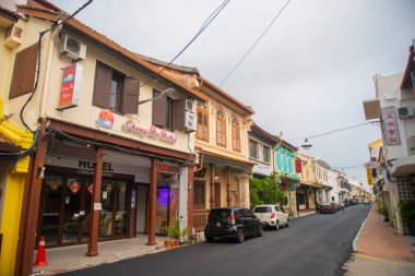 Malezya 'nın tarihi şehir merkezi Melaka' da Jalan Tan Cheng Lock Caddesi 'ndeki Cheng Ho Konutu. Malacca Boğazı 'nın tarihi şehirleri UNESCO' nun Dünya Mirası Alanıdır.. 