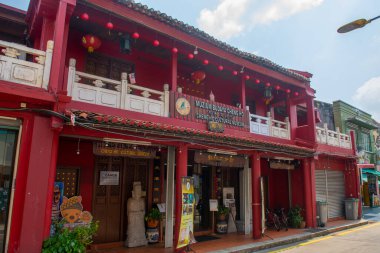 Malezya 'nın başkenti Melaka' da Lorong Hang Jebat Caddesi 'ndeki Cheng Ho Kültür Müzesi (Muzium Budaya Cheng Ho). Malacca Boğazı 'nın tarihi şehirleri bir Dünya Mirası alanıdır.. 