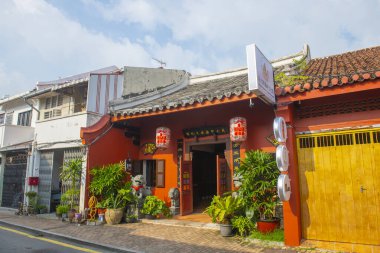 Melaka Boğazı Kültür Müzesi tarihi şehir merkezi Melaka, Malezya 'daki Jalan Tukang Besi Caddesi' nde. Malacca 'nın Tarihi Boğazı bir Dünya Mirası Alanıdır.. 