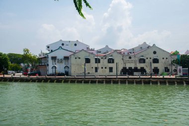 Malezya 'nın tarihi şehir merkezi Melaka' da Jalan Tan Cheng Lock Caddesi 'ndeki Heeren Evi' ndeki duvar resmi. Malacca Boğazı 'nın tarihi şehirleri UNESCO' nun Dünya Mirası Alanıdır.. 