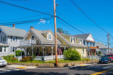 Atlantik Bulvarı 'ndaki 10 Valley Beach Bulvarı' ndaki tarihi konut binası Hull, Massachusetts MA, ABD. 