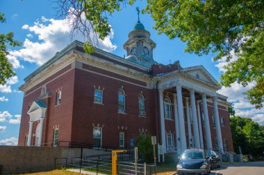 Hull, Massachusetts MA, ABD 'nin tarihi şehir merkezinde 253 Atlantic Avenue Hull Belediye Binası. 