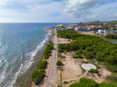 Willemstad kıyı manzarası Otrobanda, Willemstad, Curacao. 