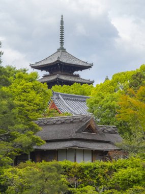 Ninna Ji Tapınağından Goju-no-To (Beş Katlı Pagoda). Bu tapınak Japonya 'nın tarihi Kyoto şehrinde bir Shingon Budist tapınağıdır. Bu tapınak Antik Kyoto UNESCO Dünya Mirası Alanına ait.. 