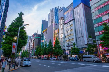 Japonya 'nın Chiyoda bölgesindeki Chuo-dori Bulvarı' ndaki Akihabara Elektrik Kasabası.. 